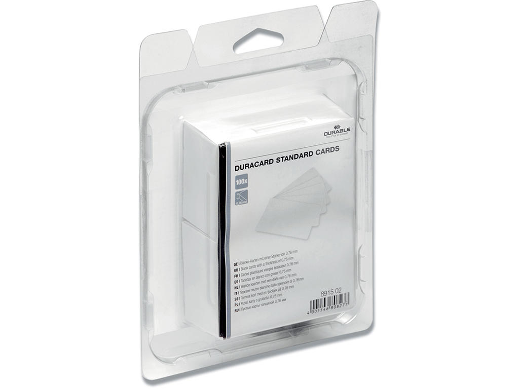 Plastkort, ID300, 53.98x86.60x0.76 mm, 100 stk, Durable DURACARD 