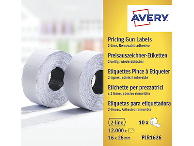 Prisetiketter, 26x16 mm, Hvid, 1200 etiketter pr rulle, Avery 