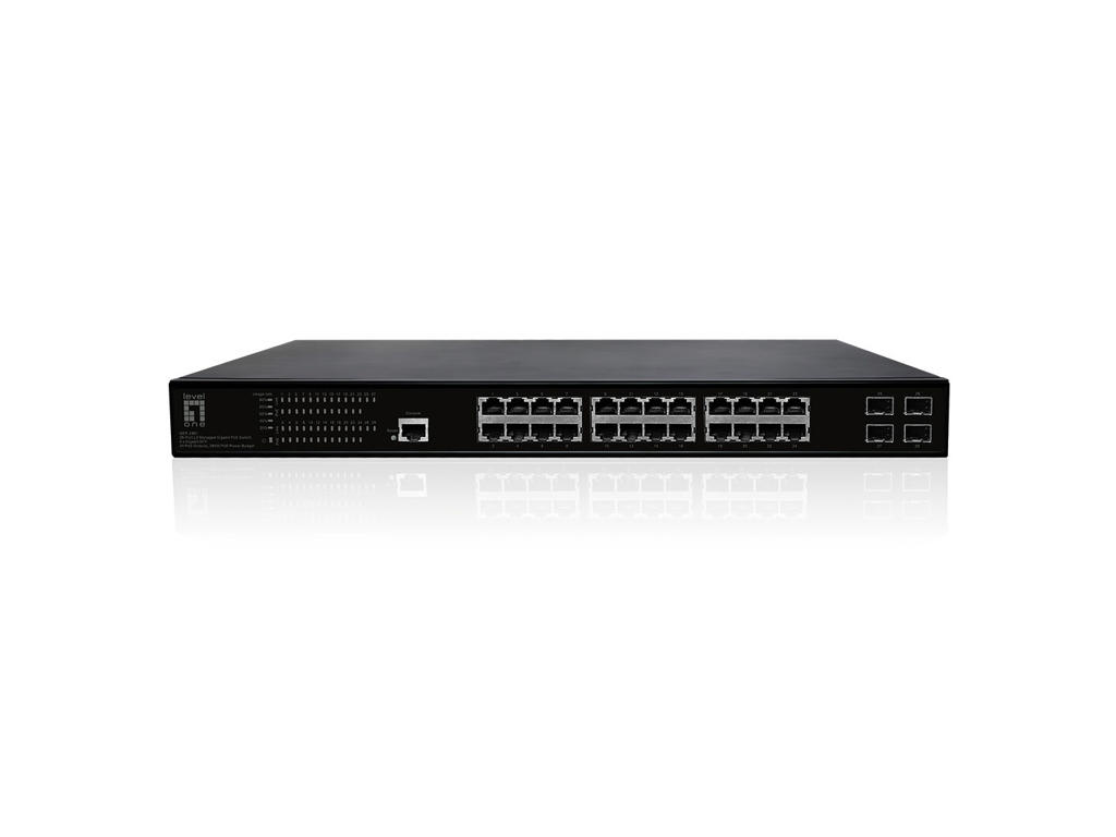 LevelOne GEP-2861 netværksswitch Administreret L2 Gigabit Ethernet (10/100/1000) Strøm over Ethernet (PoE) 1U Sort