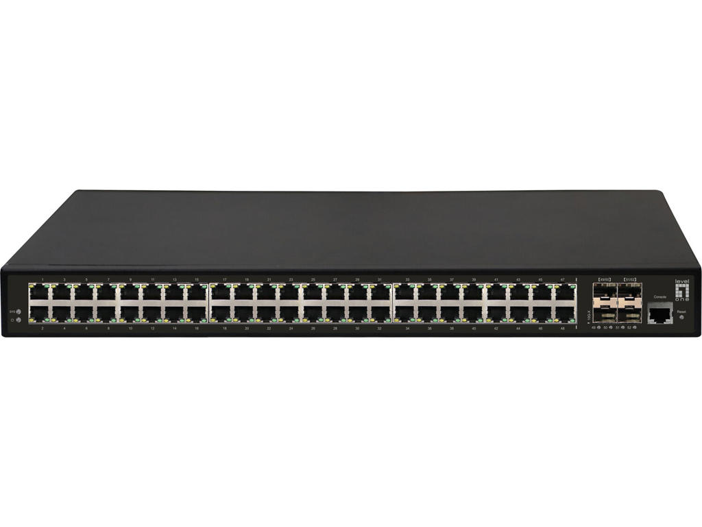 LevelOne GTL-5291 network switch Managed L3 Gigabit Ethernet (10/100/1000) 1U Black