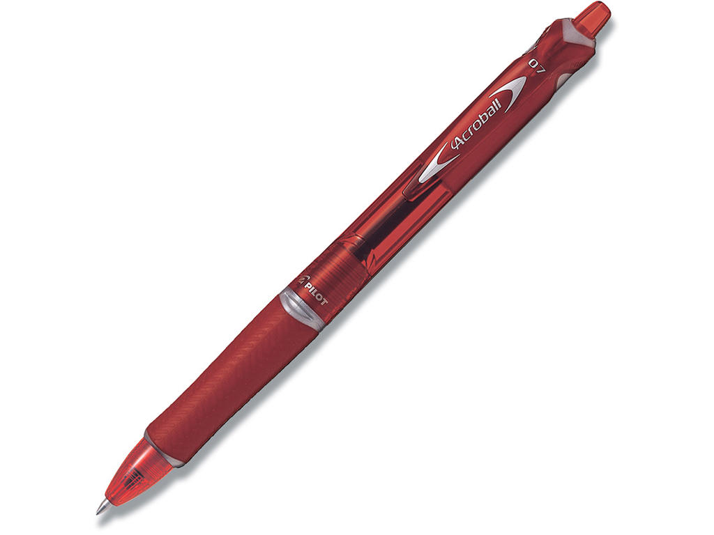 Kuglepen, 0.7 mm, 0.22 mm, Rød, Pilot Acroball Fine BAB-15F-BG-R