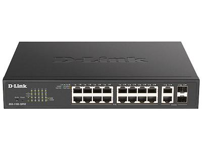 D-Link DGS-1100-18PV2 netværksswitch Administreret L2 Gigabit Ethernet (10/100/1000) Strøm over Ethernet (PoE) 1U Sort