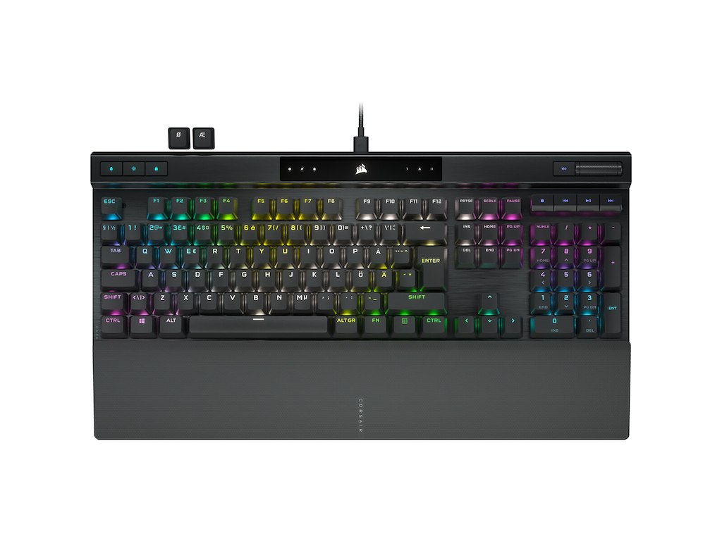 Corsair K70 PRO-BLK-OPX Silver-RGB tastatur Spil USB QWERTY Nordisk Sort
