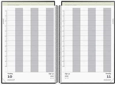 Kalender, 2027, Aftale, 6 personer, 1 dag pr. side, Sort, Mayland