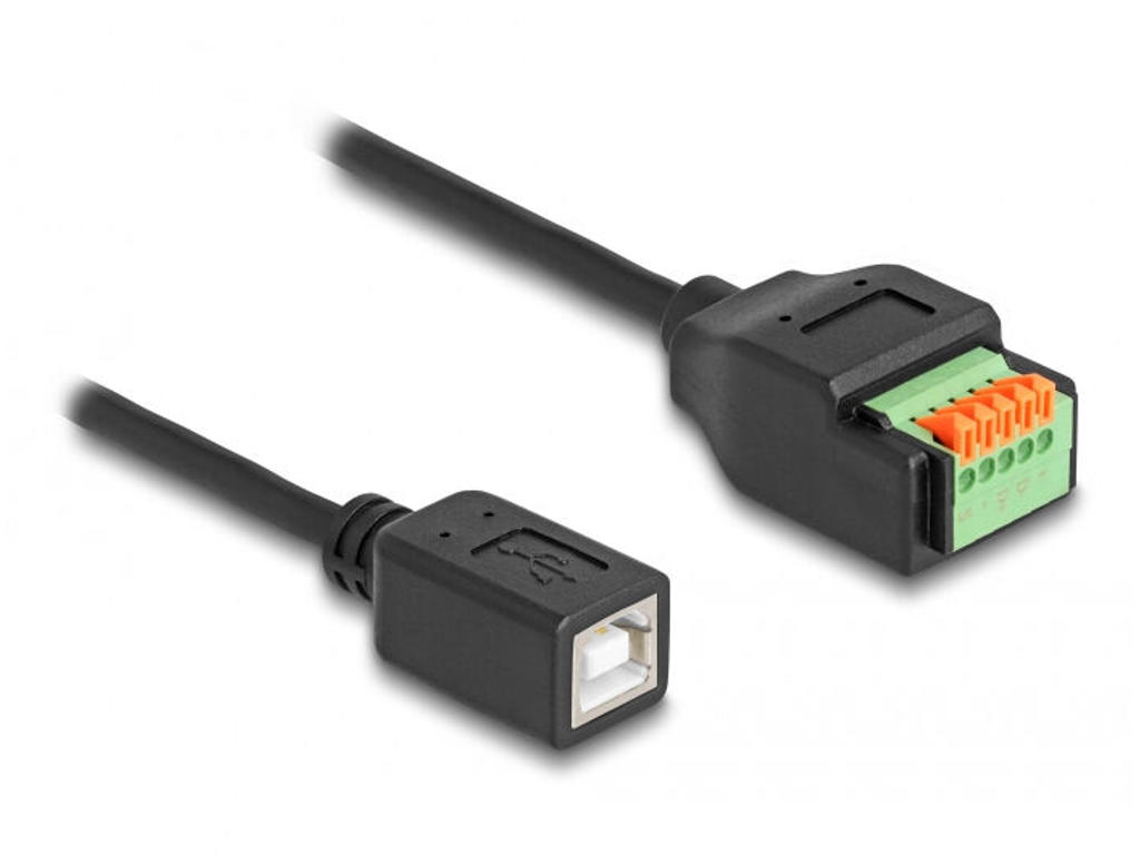 DeLOCK 66250 kabel kønsskifter USB 2.0 Type-B 5 pin terminal block Sort