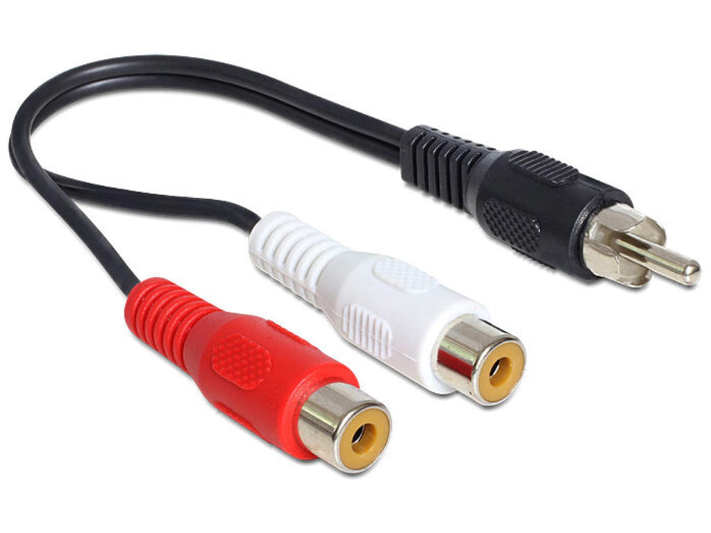 DeLOCK 84493 lydkabel 0,2 m RCA 2 x RCA Sort