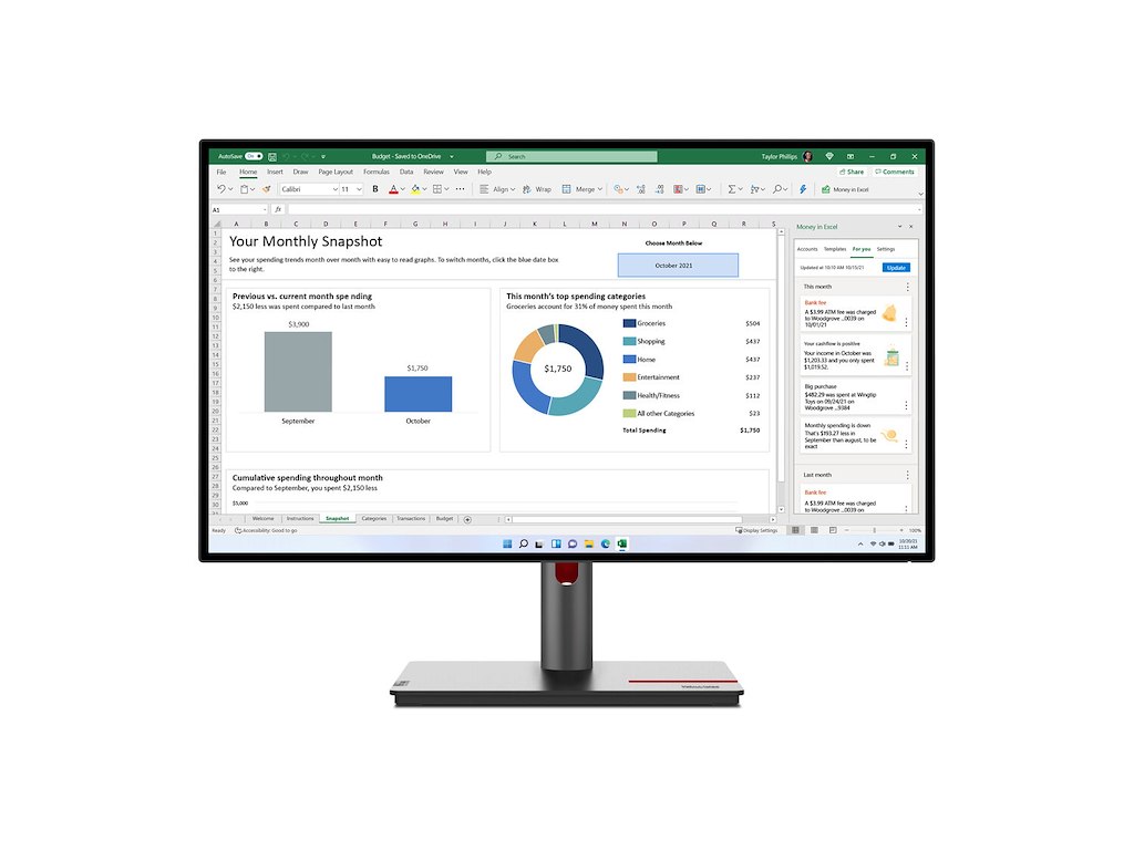 Lenovo ThinkVision P27h-30 LED display 68,6 cm (27") 2560 x 1440 pixel Quad HD Sort