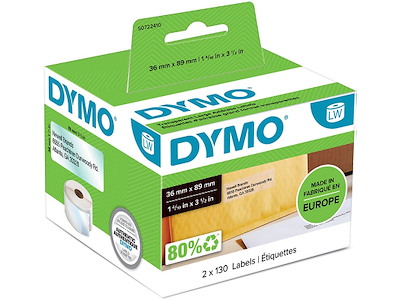 Labeletiketter, Adresse, 36x89 mm, 1 rulle af 260 etiketter, Dymo LabelWriter 99013
