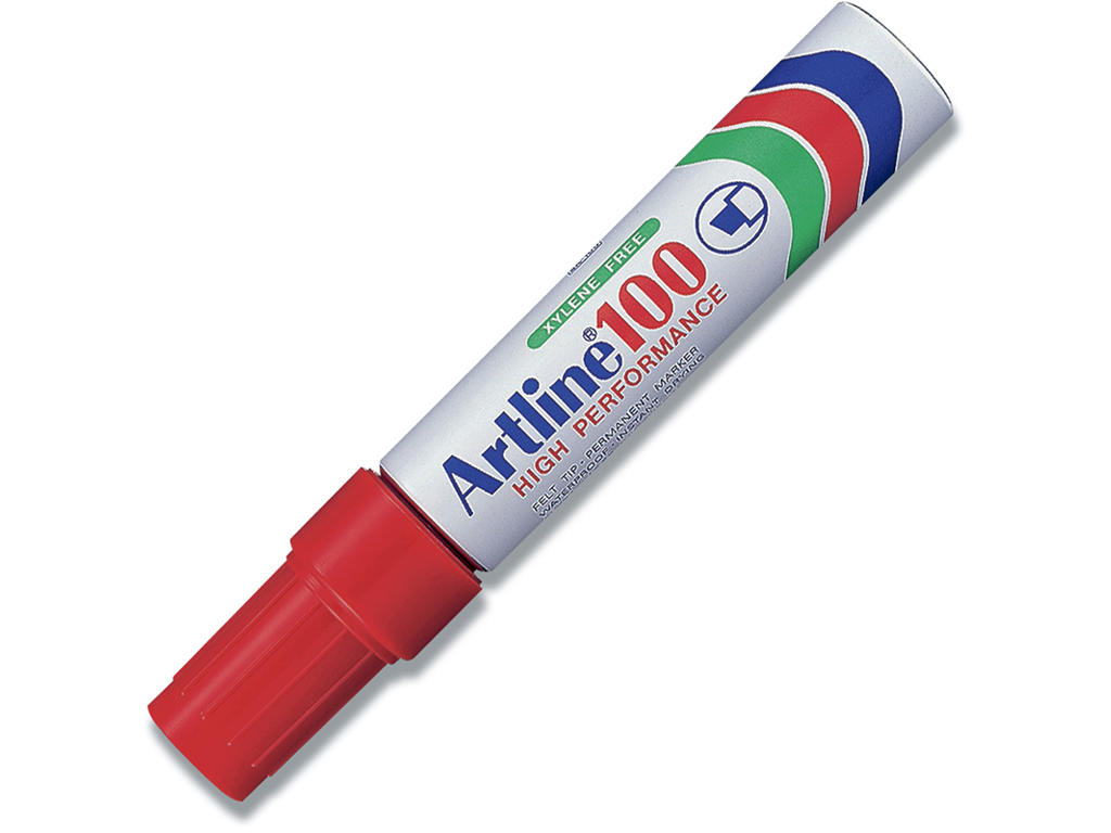 Marker, Skrå spids, 7-12 mm, Rød, Artline EK-100