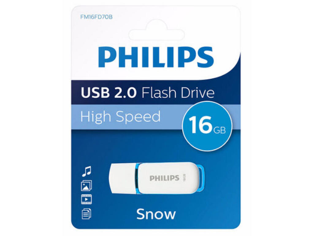Philips FM16FD70B USB-nøgle 16 GB USB Type-A 2.0 Blå, Hvid