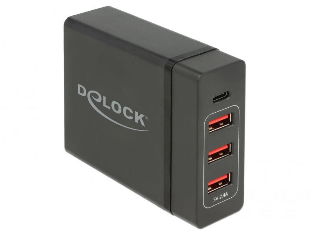 DeLOCK USB-Wandladegerät 63974 Universel Sort Vekselstrøm Indendørs