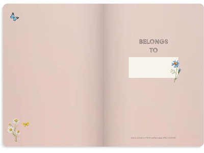 Notesbog, A5, Linjeret, Pink Meadow, Mayland Deluxe