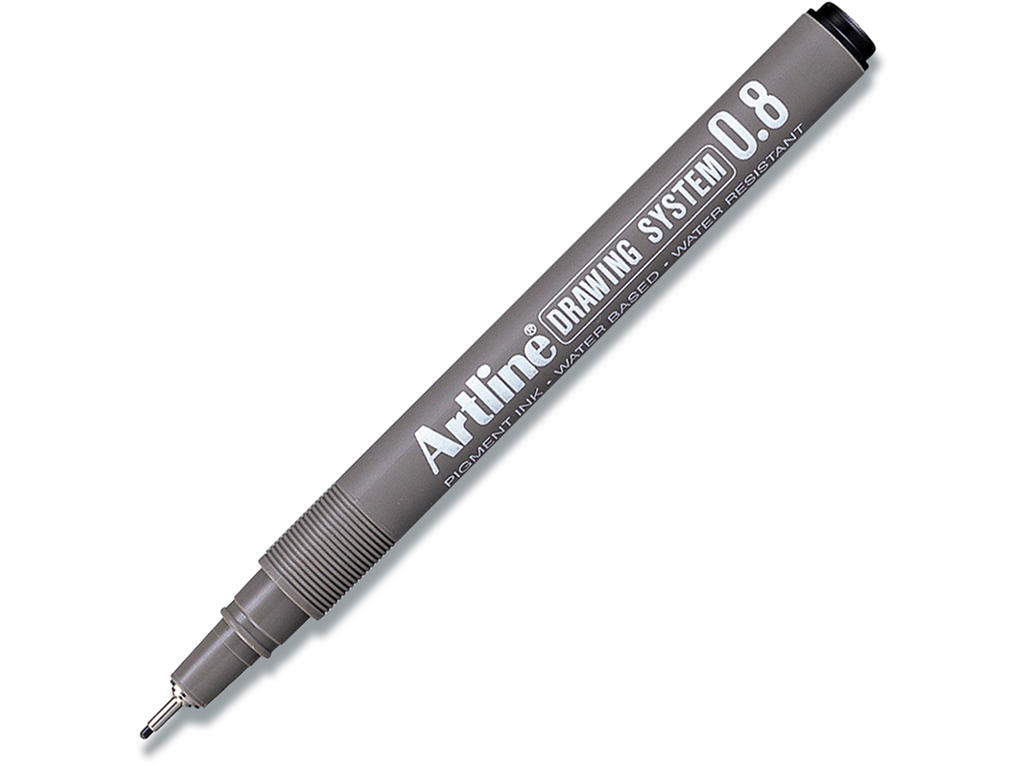 Fineliner, Sort, 0.8 mm, 1 stk, Artline Drawing System EK-238
