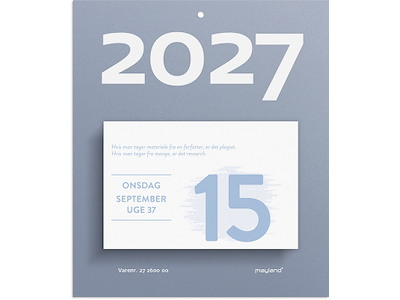 Afrivningskalender, 2027, Humør, Mayland