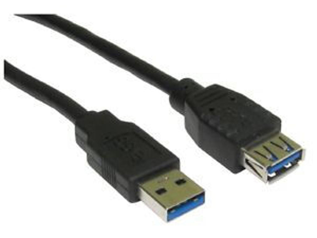 Microconnect USB3.0AAF1B USB-kabel USB 3.2 Gen 1 (3.1 Gen 1) 1 m USB A Sort