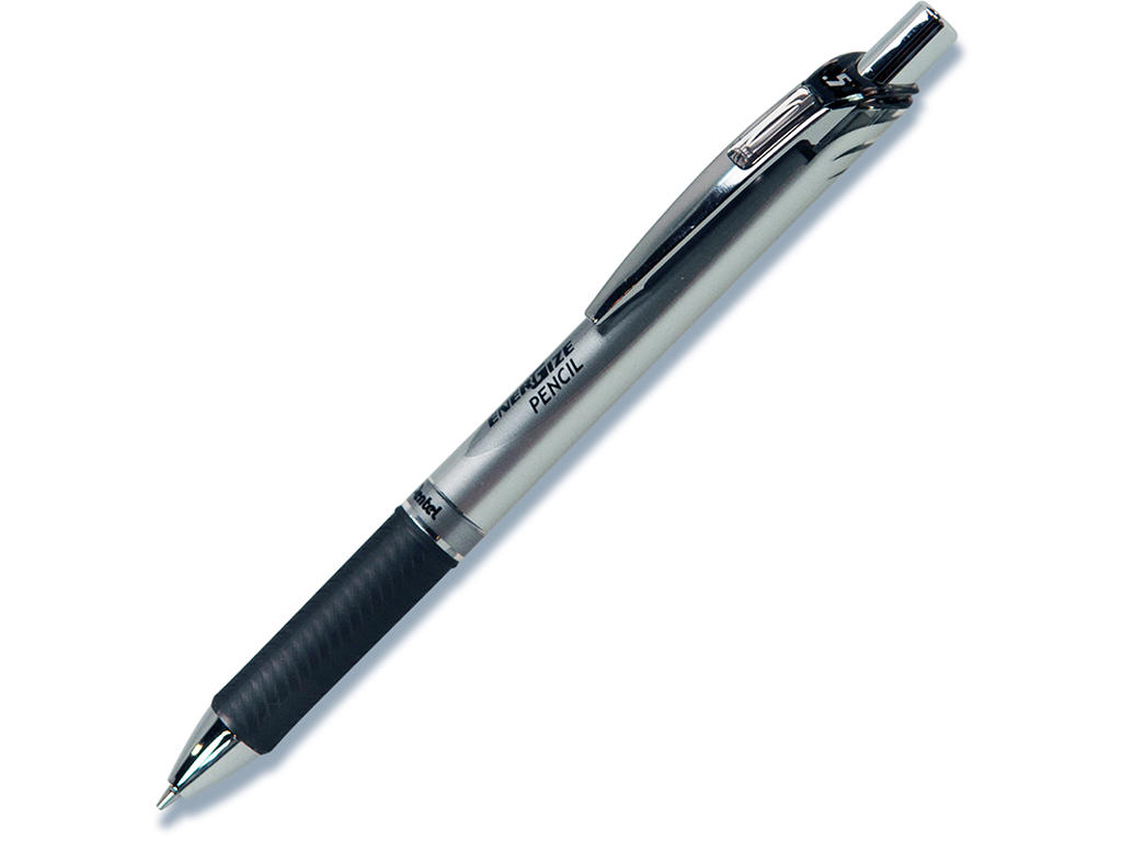 Stiftblyant, 0.5 mm, Pen: Sølv-Sort, Metal, Pentel EnerGize PL75