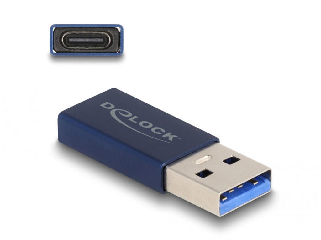 DeLOCK 60049 kabel kønsskifter USB C USB A Blå