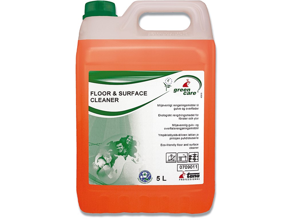 Gulvrengøring, Uden voks, Med farve, Med parfume, 5 liter, Green Care Tanet Orange