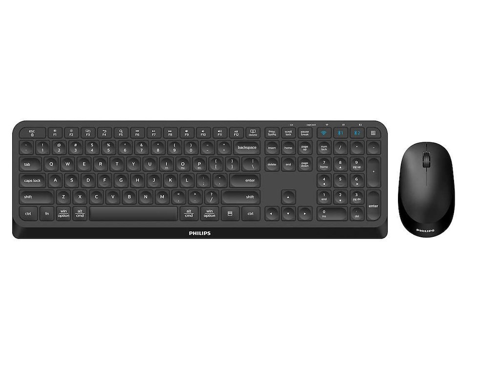 Philips 4000 series SPT6407B/00 tastatur Mus inkluderet Hjem RF trådløs + Bluetooth Sort