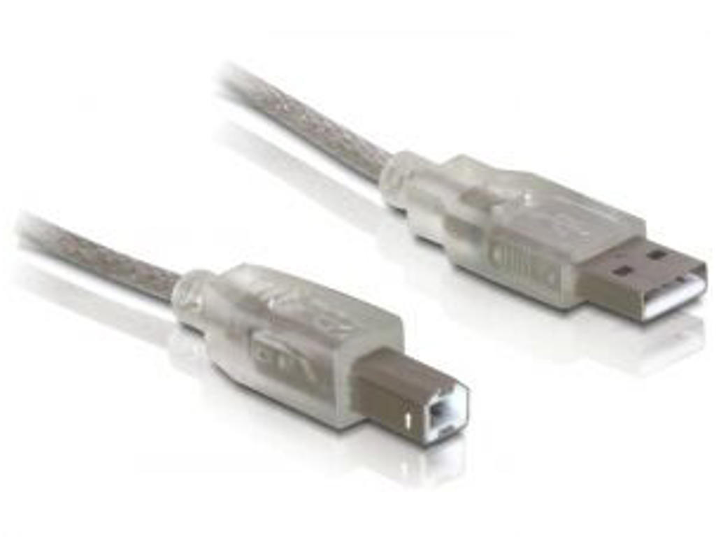 DeLOCK Cable USB 2.0 A-B - 0.5m USB-kabel 0,5 m USB A USB B Grå