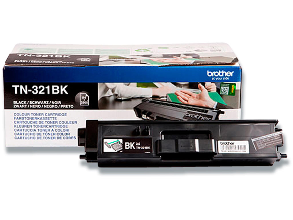 Toner, TN321BK, Black-sort, 2.500 sider, Brother 