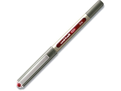 Rollerball pen, 0.7 mm, 0.3 mm, Rød, uni-ball Eye Fine UB-157E-40