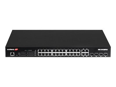 Edimax IGS-5428PLC netværksswitch Administreret L2 Gigabit Ethernet (10/100/1000) Strøm over Ethernet (PoE) 1U Sort