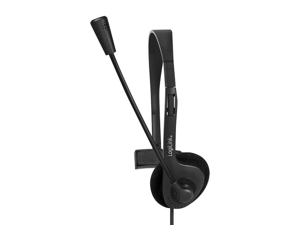 LogiLink HS0054 hovedtelefoner/headset Ledningsført Kontor/Callcenter Sort