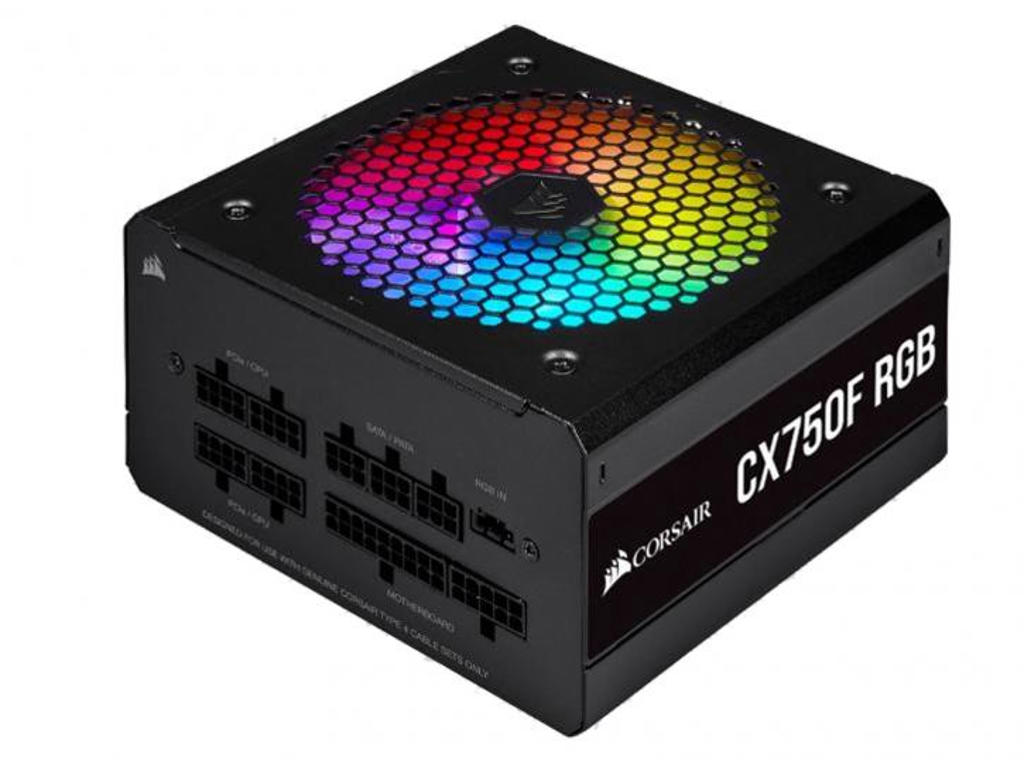 Corsair CX Series CX750F RGB enhed til strømforsyning 750 W 20-pin ATX ATX Sort