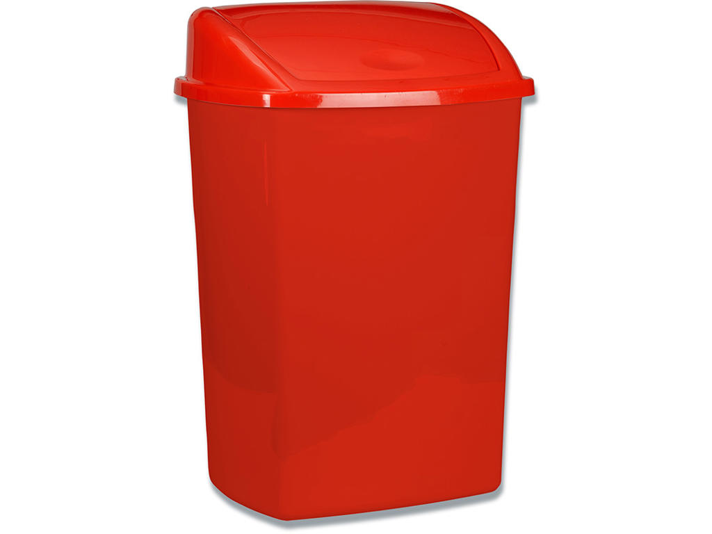 Affaldsspand, 26 liter, Rød, Firkantet, Abena 