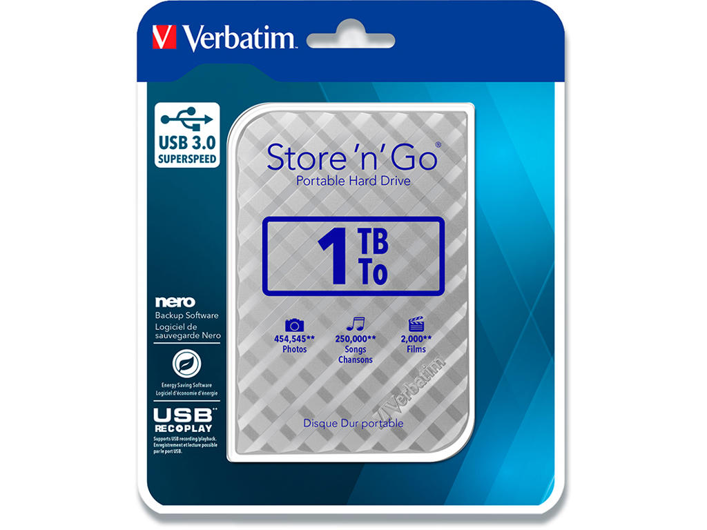 HDD, 2.5'', USB 3.0, 1 TB, Verbatim Store 'N' Go 