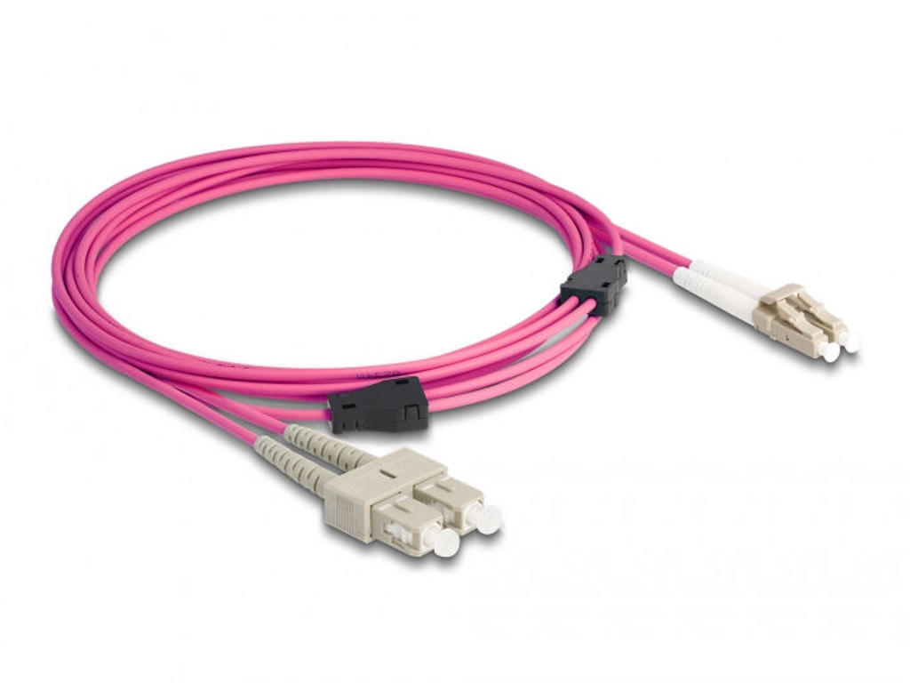DeLOCK 87918 InfiniBand og fiberoptisk kabel 3 m LC SC Violet