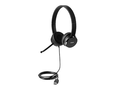 Lenovo 4XD0X88524 hovedtelefoner/headset Ledningsført Kontor/Callcenter Sort