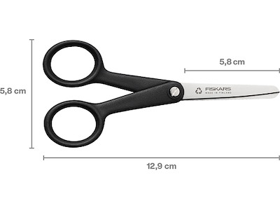 Saks, Hobbysaks, Højrehåndet, 13 cm, Sort, Fiskars Functional Form ReNew 