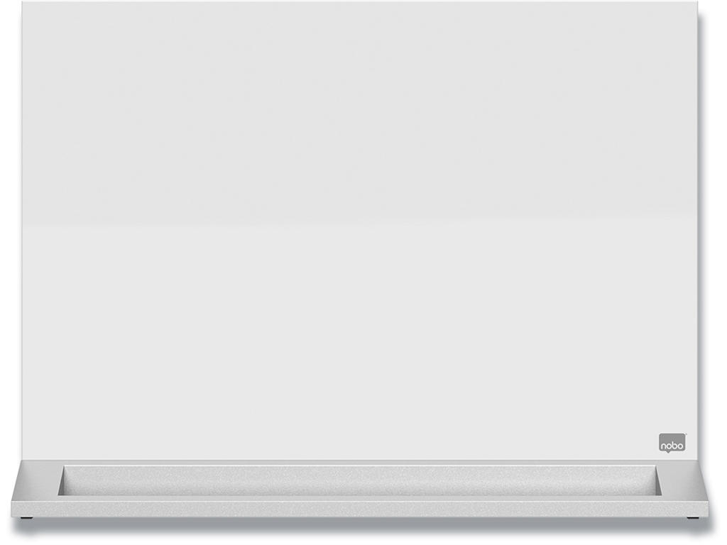 Skrivebords whiteboardtavle i hvidt glas 44x58.5cm Nobo