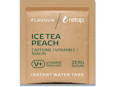 Smagstablet, Til vand, IceTea Peach, 0.4g, 100 stk, Retap