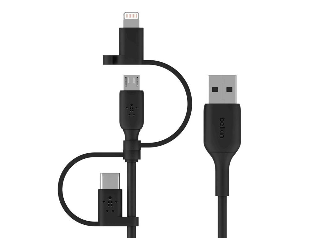 Belkin BOOST CHARGE USB-kabel 1 m USB A USB C/Micro-USB B/Lightning Sort
