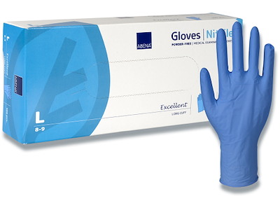 Engangshandsker, Nitril, Large, 100 handsker, Abena Excellent Lang