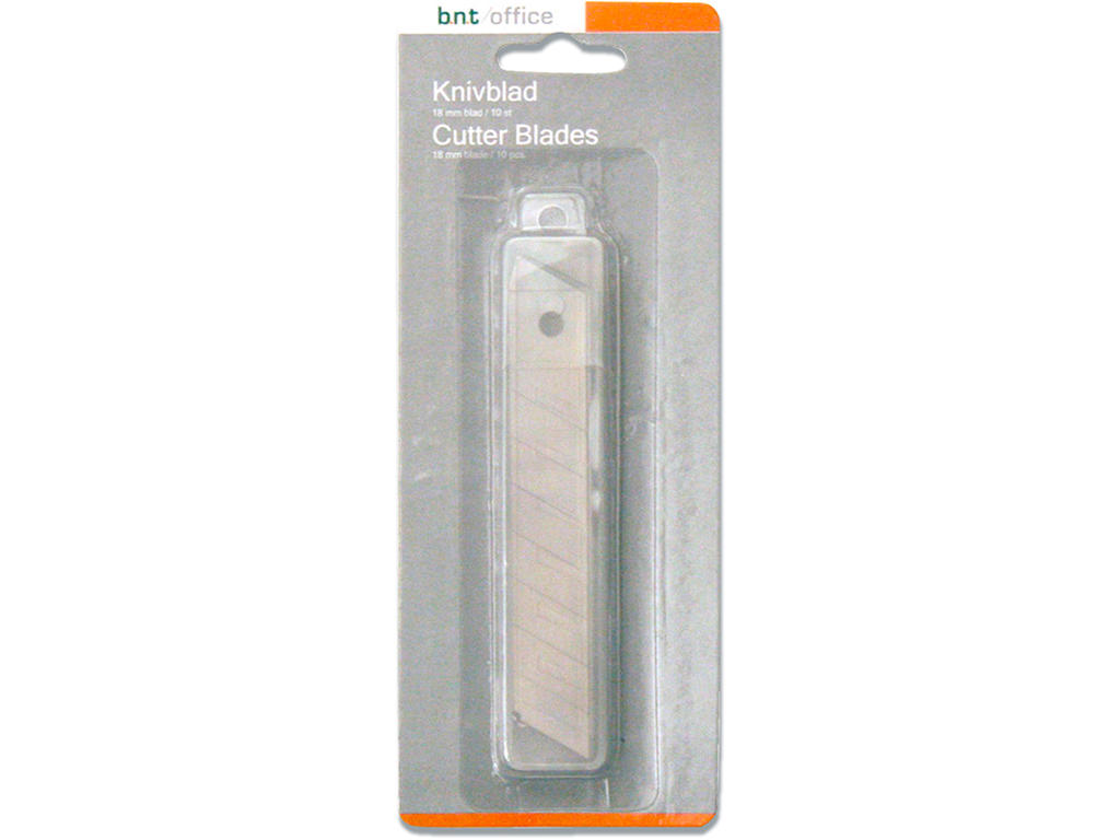 Knivblade, 18 mm, Til alle 18 mm hobbyknive, 10 blade, BNT Office 
