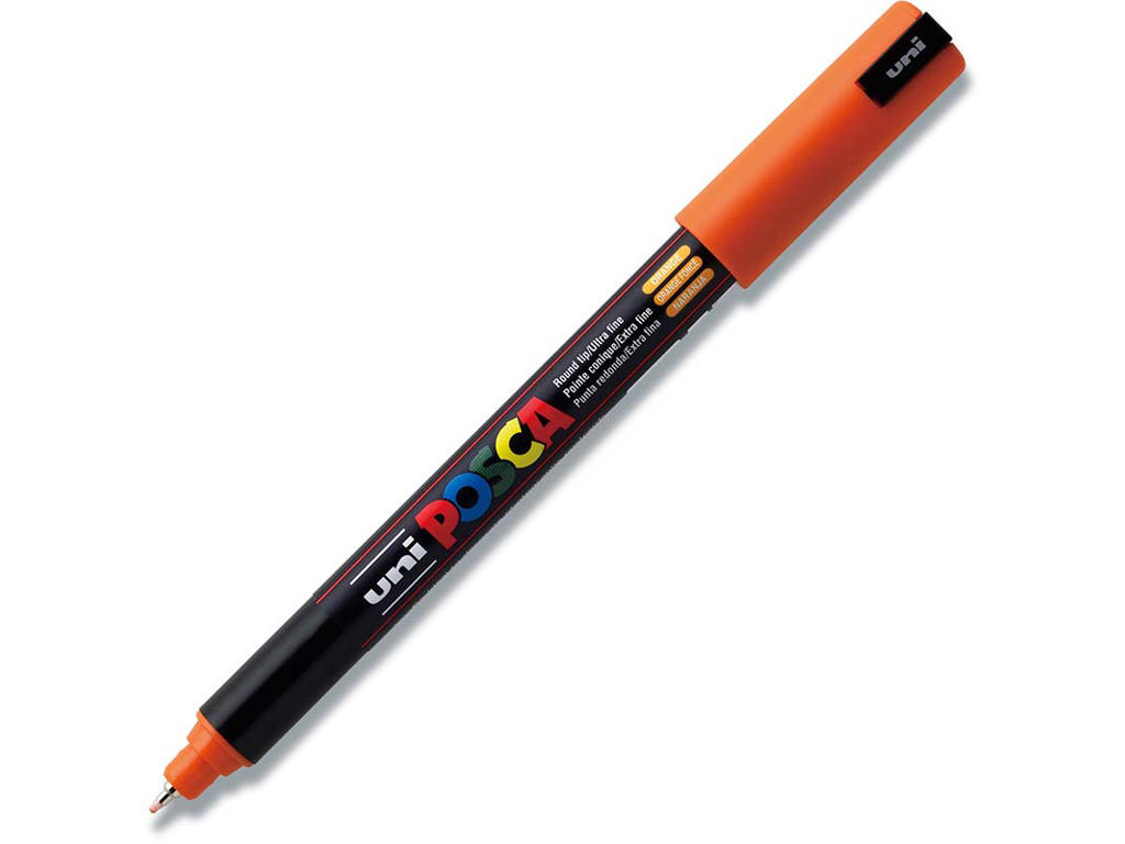 Paint marker, 0.7 mm, Orange, Ultra-fin spids, uni Posca PC-1MR