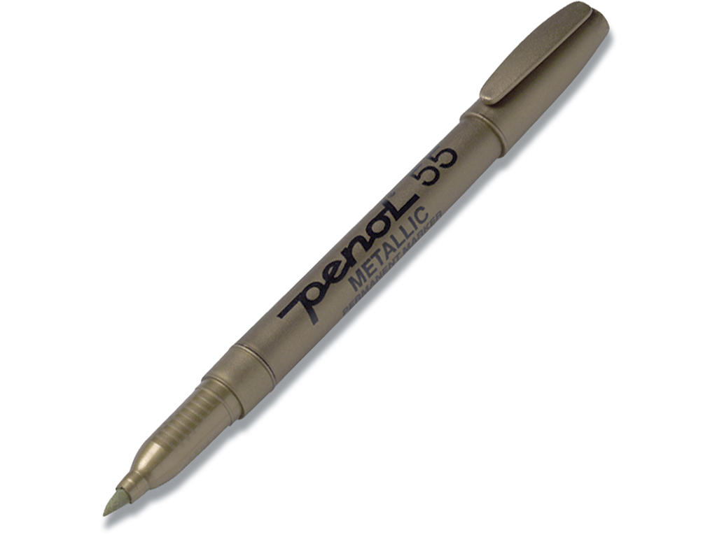 Marker, Rund blød spids, 0.5-3 mm, Guld metallic, Penol 55