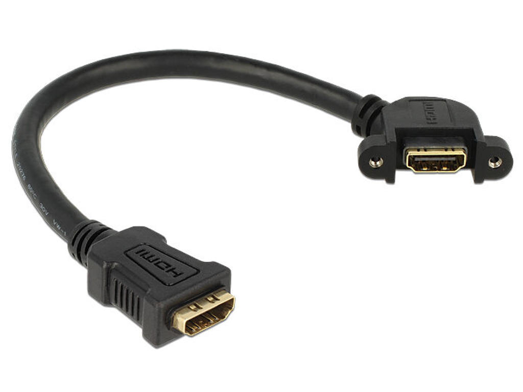 DeLOCK 0.25m 2xHDMI HDMI-kabel 0,25 m HDMI Type A (Standard) Sort