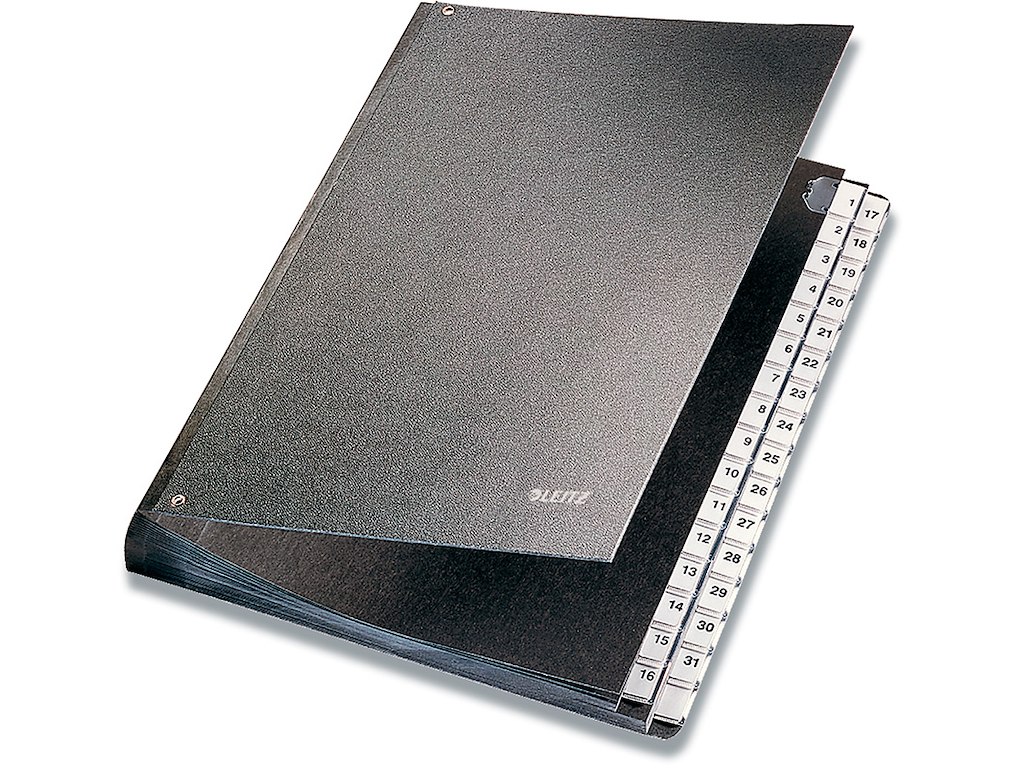 Sorteringsmappe, 1-31, Sort, A4, Leitz 