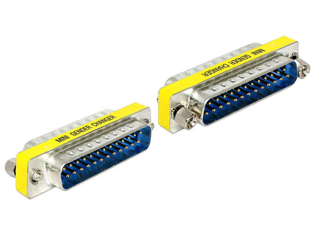 DeLOCK 65482 kabel kønsskifter Sub-D 25 Blå, Sølv, Gul