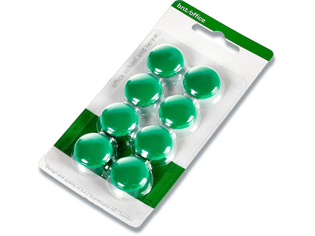 Magneter, Grøn, Ø2 cm, 8 stk, BNT Office 