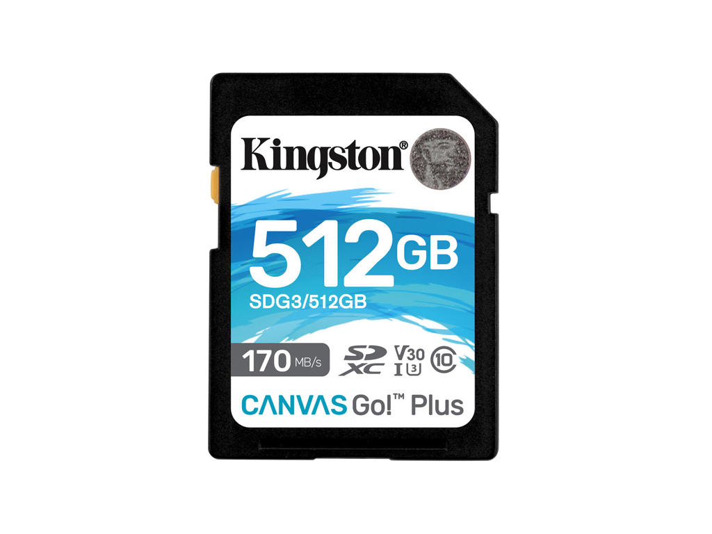Kingston Technology Canvas Go! Plus 512 GB SDXC Canvas Go Plus 170R C10 UHS-I U3 V30