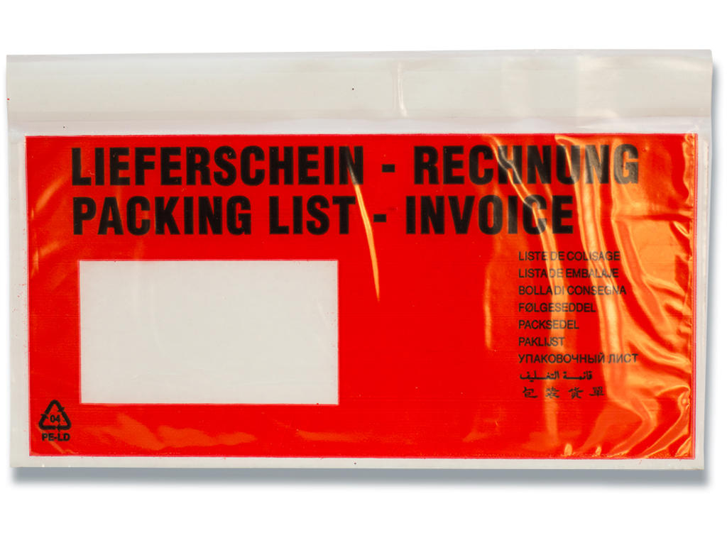Følgeseddellommer, ''Følgeseddel''/''Faktura'' på 11 sprog, M65, 1000 lommer, 