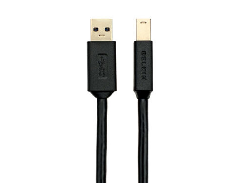 Belkin F3U159CP1.8M-P USB-kabel USB 3.2 Gen 1 (3.1 Gen 1) USB A USB B Sort