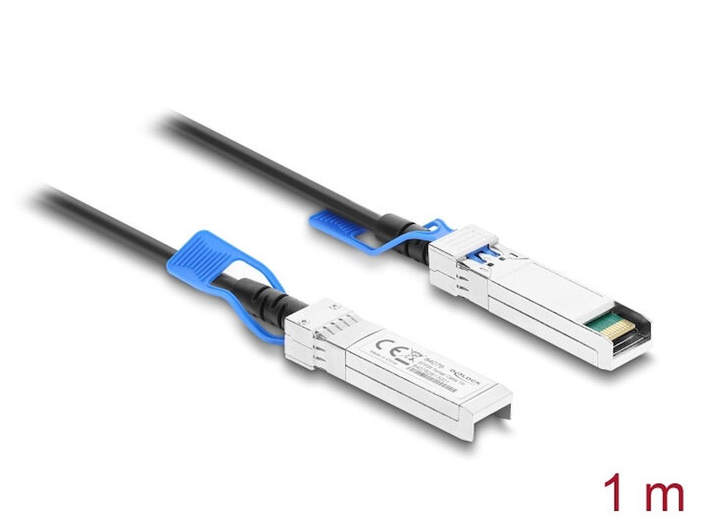 DeLOCK 84076 InfiniBand og fiberoptisk kabel 1 m SFP28 Twinax Sort