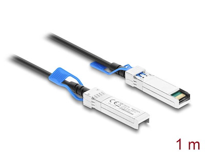 DeLOCK 84076 InfiniBand og fiberoptisk kabel 1 m SFP28 Twinax Sort